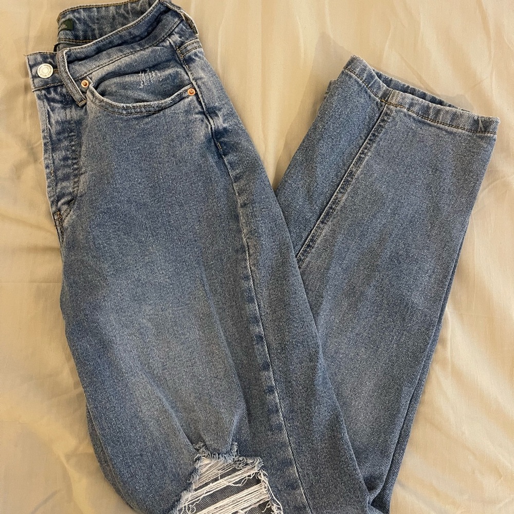 Wild Fable Distressed Blue Straight Leg Jeans